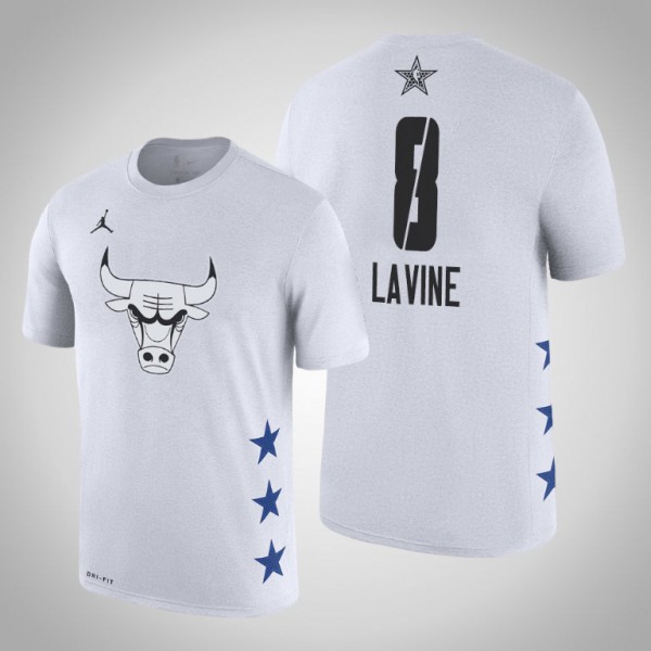 Zach LaVine Chicago Bulls Game Men's #8 2019 All-Star T-Shirt - White - T- Shirt,Zach LaVine Bulls Jersey - jordan jersey 23 bulls 